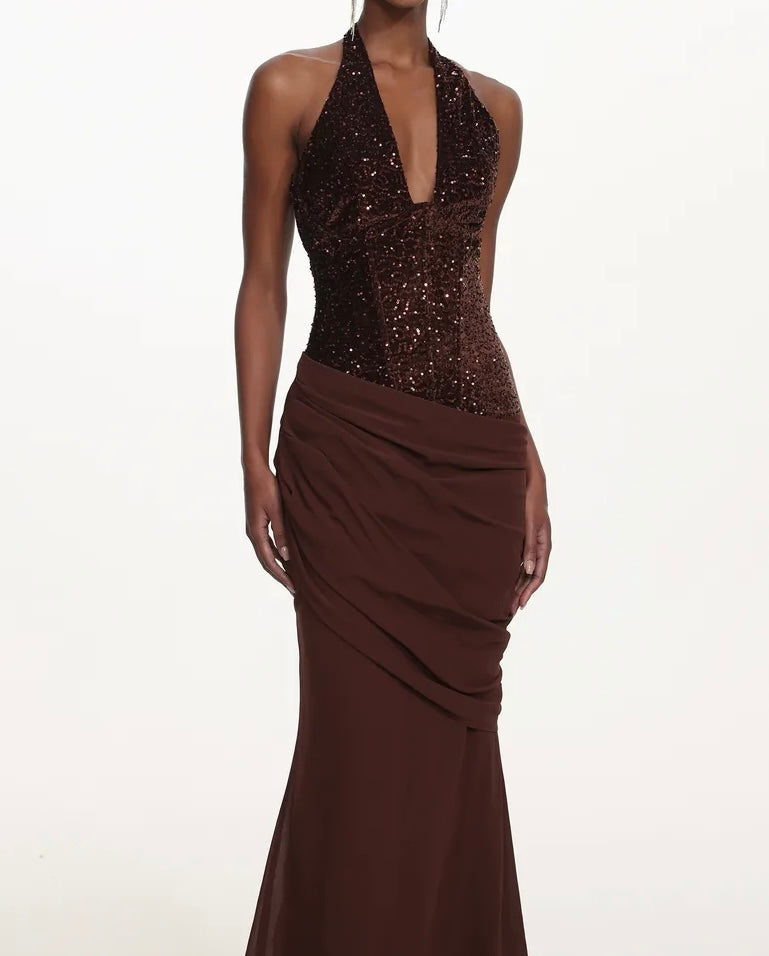 Mocha Sequin Corset